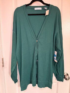 NWT Vintage 90s Pacer Teal Ribbed Button Down Cardigan Grandpacore 90s Retro